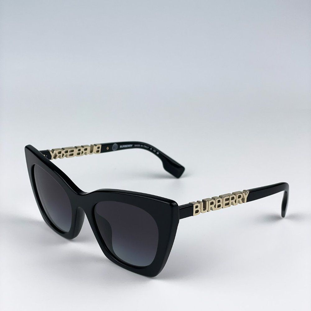 Burberry BE4372U MARIANNE 30018G Sunglasses Black Grey Gradient Cat Eye Women - Picture 8 of 11